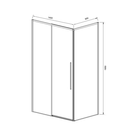 Душевой уголок Slim-N VSR-4SN9014CLB, 140x90x195, черный, стекло прозрачное