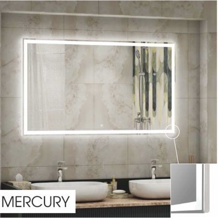Зеркало Mercury LED 80х60 ЗЛП571 сенсорный выключатель, холодная подсветка