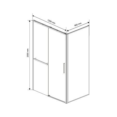 Душевой уголок Slim Soft VSR-1SS9012CLB, 120*90, черный, стекло прозрачное