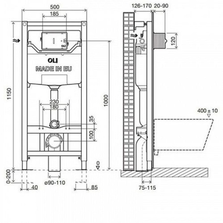 Комплект инсталляция OLI 120 ECO mechanic + кнопка смыва River белая 879236mRIO1