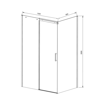 Душевой уголок Dice VSR-4D9013CL 130x90x200, хром, стекло прозрачное