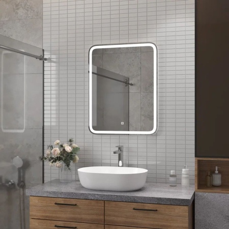 Зеркало Russo LED 60x70 ЗЛП3034, cенсорный выключатель, холодная подсветка