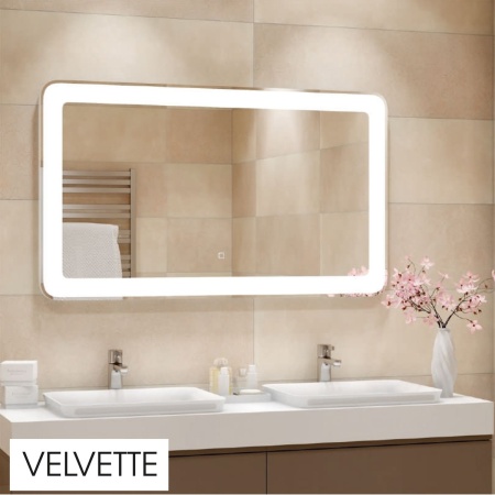 Зеркало Velvette LED 120х70 ЗЛП467 сенсорный выключатель, холодная подсветка