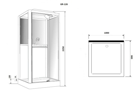 Душевая кабина Grossman GR126 100х90х225