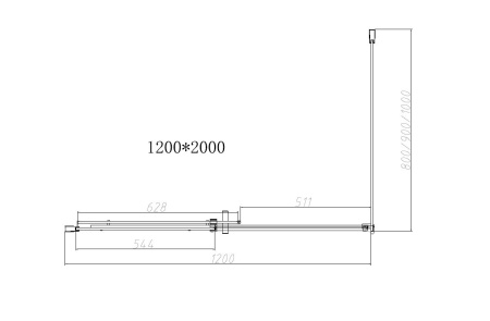 Душевой уголок Dice VSR-4D1012CLB 120x100x200, черный, стекло прозрачное