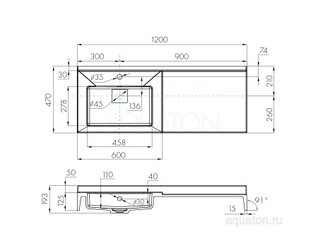 Раковина AQUATON Сакура 120 1A71893KSK010
