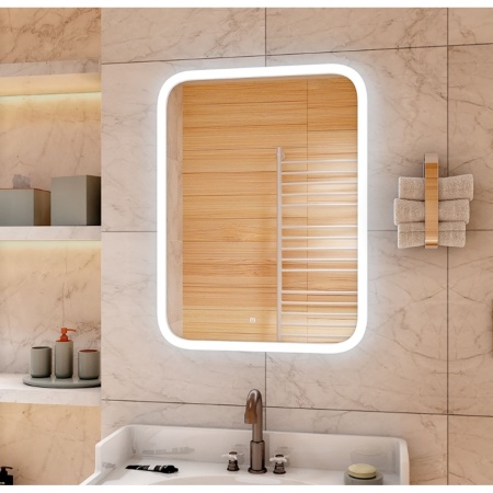 Зеркало Glamour ЗЛП140 LED 60х80 ЗЛП140, cенсорный выключатель, холодная подсветка
