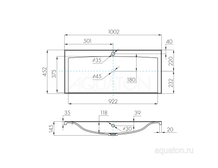 Раковина AQUATON Айрис 100 белая 1A723031AG010
