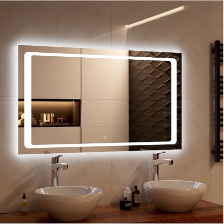 Зеркало Atlantis LED 100х70 ЗЛП496 сенсорный выключатель, холодная подсветка