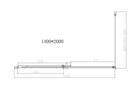 Душевой уголок Dice VSR-4D8014CLB 140x80x200, черный, стекло прозрачное