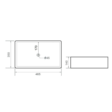 Раковина Orange B02-460mb накладная, матовый черный