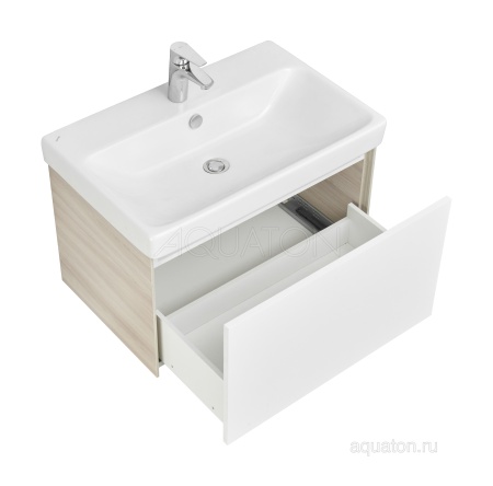 Тумба под раковину AQUATON Асти 70 белый глянец, ясень шимо 1A263001AXD70