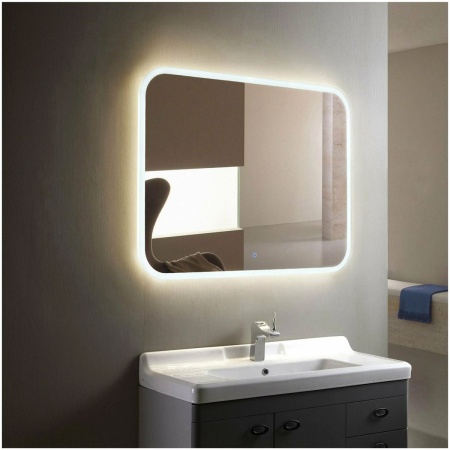 Зеркало Demure LED 90х80 ЗЛП880 сенсорный выключатель, холодная подсветка