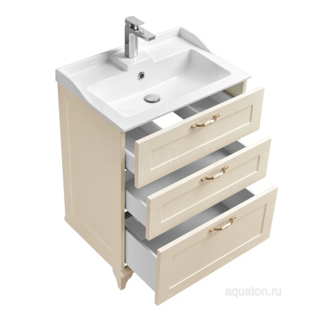 Тумба под раковину AQUATON Леон 65 Н дуб бежевый 1A194601LBPR0