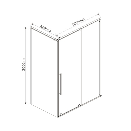 Душевой уголок Arno VSR-1A8012CL, 120*80, хром, стекло прозрачное