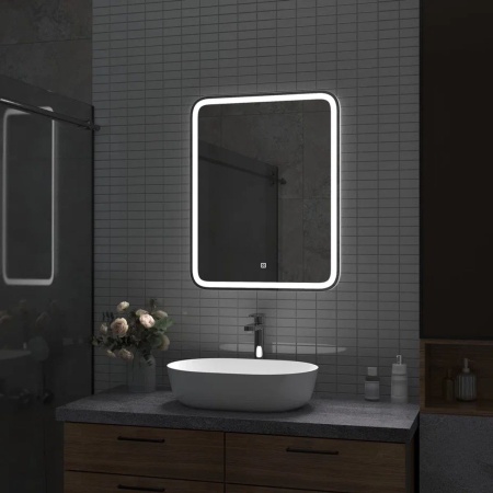 Зеркало Russo LED 60x70 ЗЛП3034, cенсорный выключатель, холодная подсветка