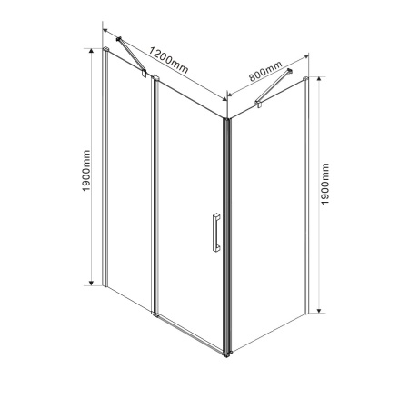 Душевой уголок Orta VSR-1O8012CL, 120*80, хром, стекло прозрачное