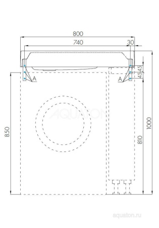 Раковина AQUATON Рейн 80 графит 1A72113KRW210