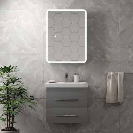 Зеркало-шкаф Emotion LED 60х80 MBK028 cенсорный выключатель, холодная подсветка