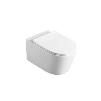 Подвесной унитаз Vincea Cute VT1-24 53х36 безободковый, ультратонкая быстросъемная крышка-сиденье с плавным опусканием