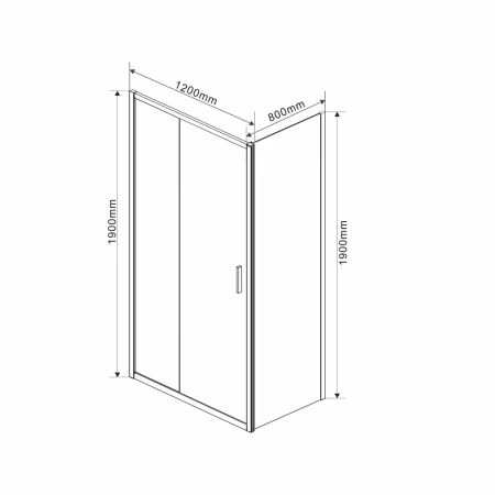 Душевой уголок Vincea Garda VSR-1G8012CLB 120х80х190, раздвижная, черный, прозрачное стекло