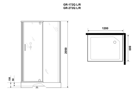 Душевая кабина Grossman Classic GR172QL 120х80х205 без крыши