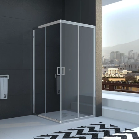 Душевой уголок Veconi Rovigo RV-11, 80x80x195, хром, стекло прозрачное