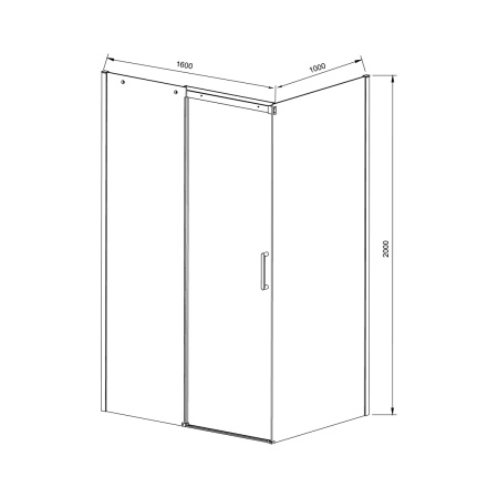 Душевой уголок Dice VSR-4D1016CL 160x100x200, хром, стекло прозрачное