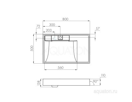 Раковина AQUATON Рейн 80 белая 1A72113KRW010
