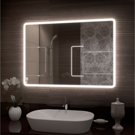 Зеркало Demure LED 100х70 ЗЛП244 cенсорный выключатель, холодная подсветка