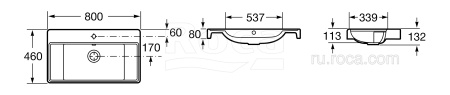 Раковина Roca Ona 800х460 мебельная ZRU9307562