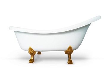 Ванна из искусственного камня Castone Даллас King Size 175х81  (отдельностоящая) ножки золото