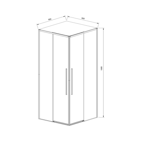 Душевой уголок Slim-N VSS-4SN900CLB, 90x90x195, черный, стекло прозрачное