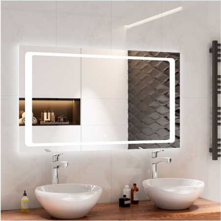 Зеркало Atlantis LED 120х80 ЗЛП1 сенсорный выключатель, холодная подсветка