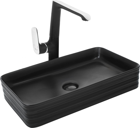 Накладная раковина WeltWasser Elbach 2250 MB 67,5*38 черная матовая