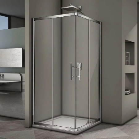 Душевой уголок Veconi Rovigo RV-29, 80x80x190 хром, стекло прозрачное