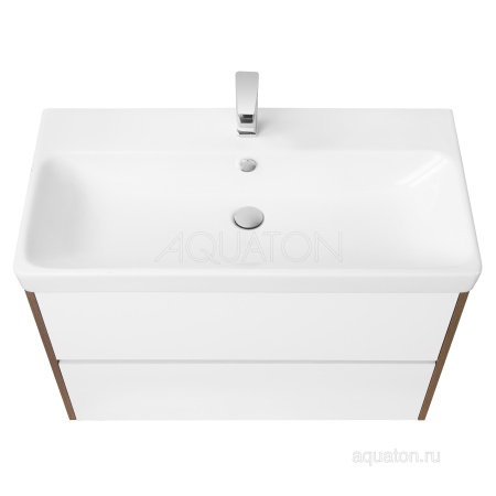 Тумба под раковину AQUATON Сканди 90 белая, дуб рустикальный 1A251901SDZ90