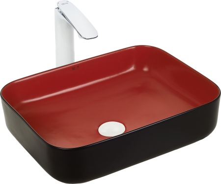 Накладная раковина WeltWasser Elbach M2195 MBR 50*39 черная/красная