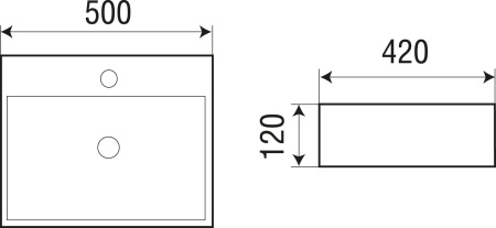 Накладная раковина WeltWasser Elbach 21733 MB 50*42 черная матовая