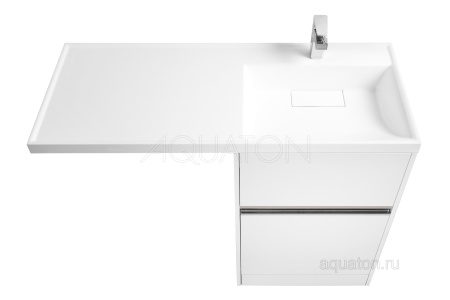 Тумба под раковину AQUATON Лондри 60 белый с фасадом 1A235901LH010