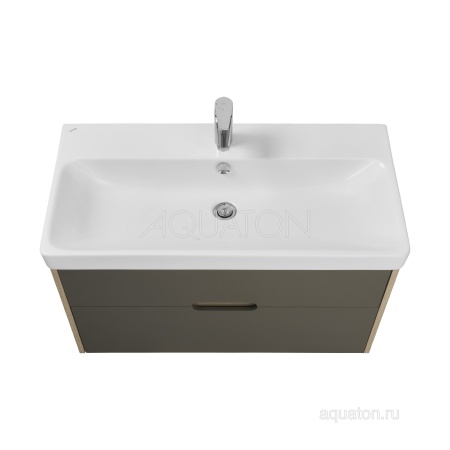 Тумба под раковину AQUATON Оливия 90 грей, дуб ойстер 1A254401OLUG0