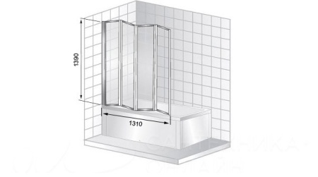 Шторка на ванну Cerutti Spa Boana 130*140 L/R