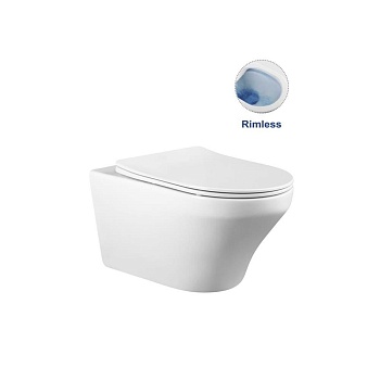 Подвесной унитаз Vincea Edge-M VT1-37 55.5х36.5 безободковый, ультратонкая быстросъемная крышка-сиденье с плавным опусканием
