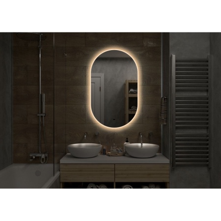 Зеркало Fleur LED 70х120 ЗЛП328 с бесконтактным сенсором, теплая подсветка
