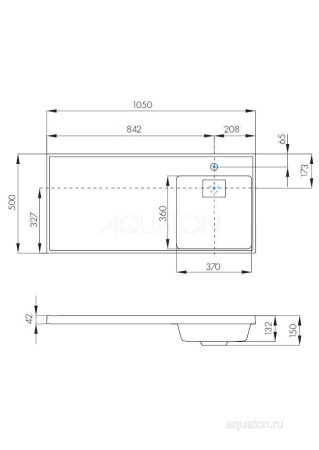 Раковина AQUATON Лондри 1050 белая правая 1A72223KLH010