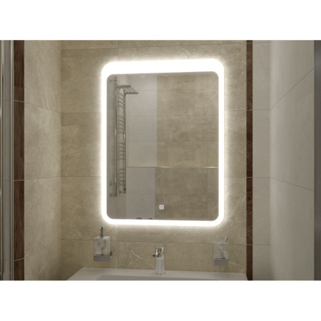 Зеркало Lacio LED 60x80 ЗЛП509, cенсорный выключатель, холодная подсветка