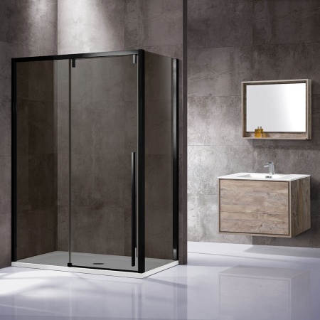 Душевой уголок Lugano VSR-1L9012CGB-1, 120*90, черный, стекло тонированное
