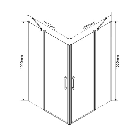 Душевой уголок Orta VSS-1O1010CL, 100*100, хром, стекло прозрачное