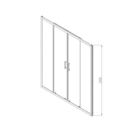Душевая дверь Vincea Alpha VDS-3AL2160CL 160х190, 2 двери, хром, прозрачное стекло