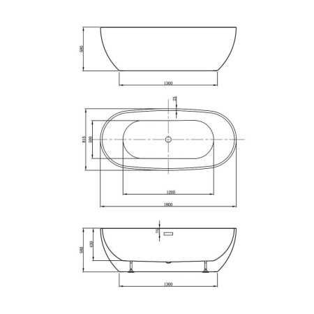 Акриловая ванна Vincea VBT-408-1800 180х81,5